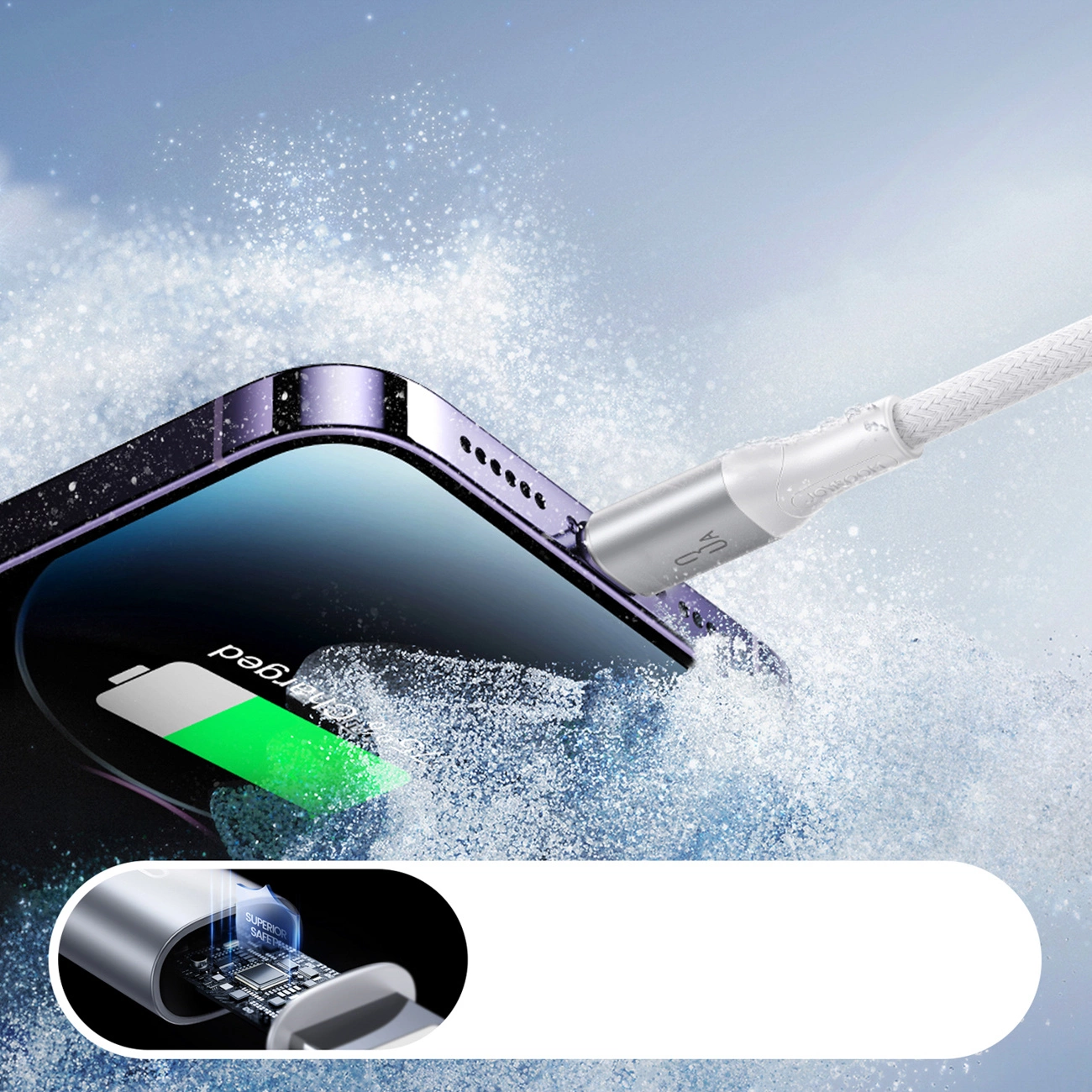 USB-A - Lightning Lade- und Datenkabel Joyroom S-A28 Flash, 18W, 1m, Weiß