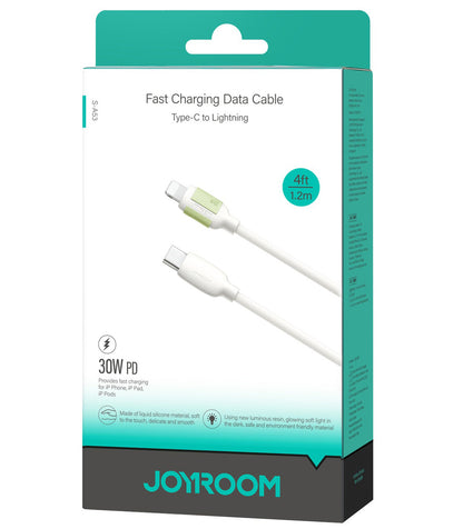 Câble de Données et de Charge USB-C - Lightning Joyroom S-A53, 30W, 1.2m, Beige