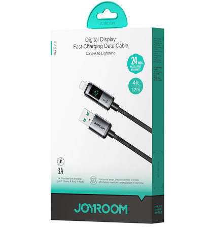 Cavo Dati e Ricarica USB-A - Lightning Joyroom S-A16 Pro Prism Display, 12W, 1.2m, Nero