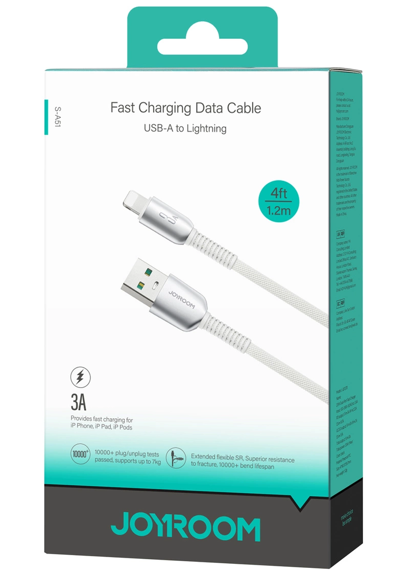Daten- und Ladekabel USB-A - Lightning Joyroom S-A51, 18W, 1,2m, Grau