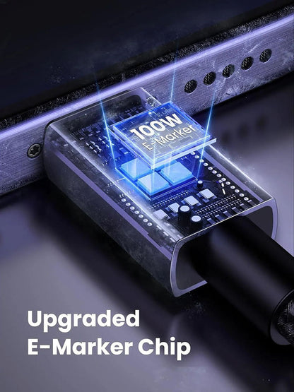 Câble de Données et de Charge USB-C - USB-C UGREEN L512, 100W, 3m, Gris