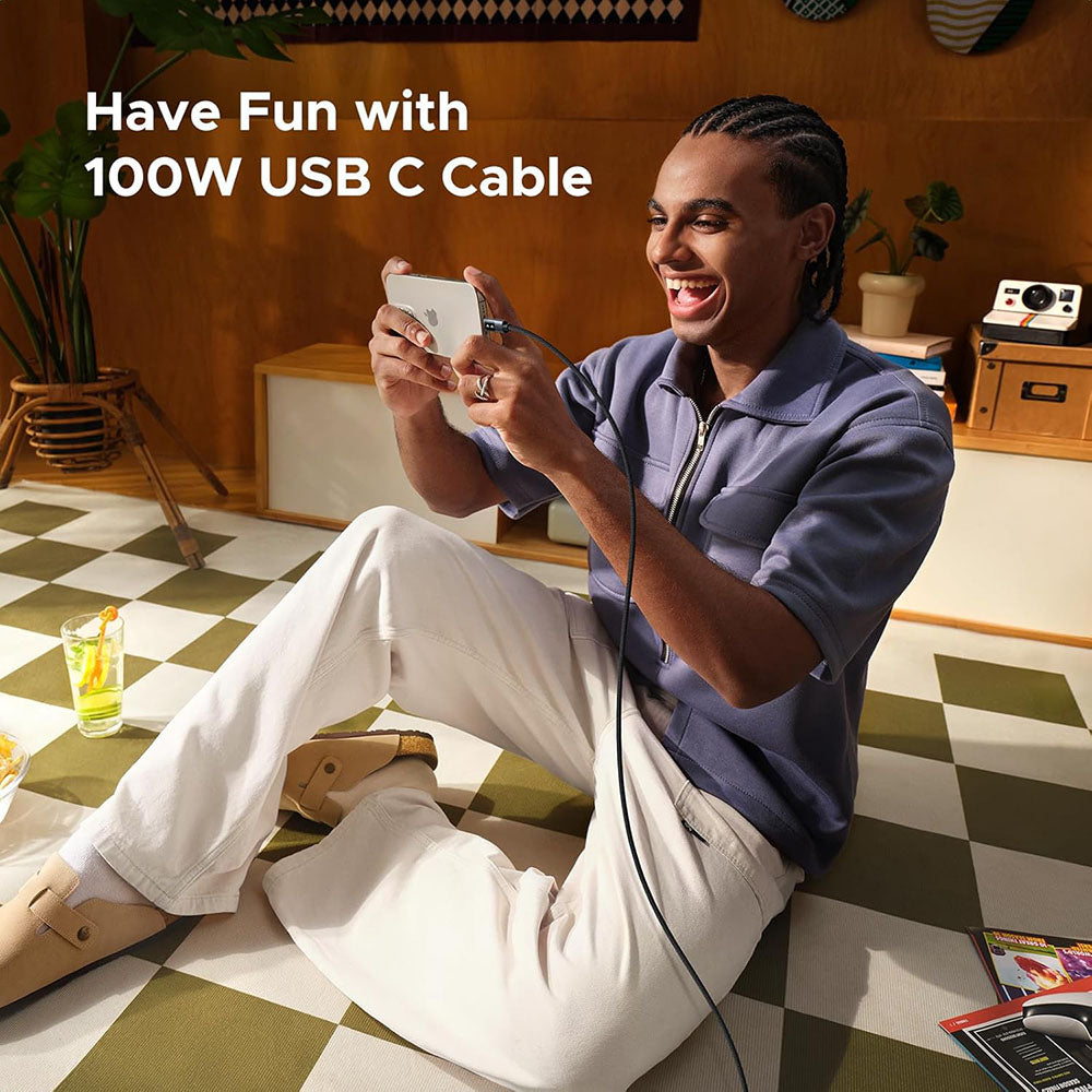 Câble de Données et de Charge USB-C - USB-C UGREEN L509, 100W, 1m, Gris