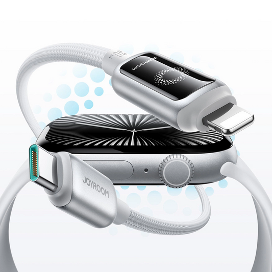 Câble de Données et de Charge USB-C - Lightning Joyroom S-A55 StarFlight Display, 30W, 1.2m, Blanc