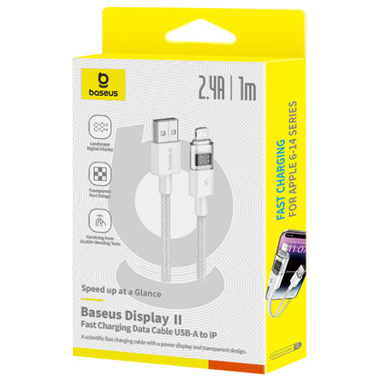 Daten- und Ladekabel USB-A - Lightning Baseus Display 2, 18W, 1m, Weiß P10382700211-00
