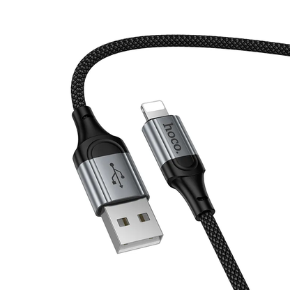 USB-A - Lightning Daten- und Ladekabel HOCO X121, 27W, 1,5m, Schwarz