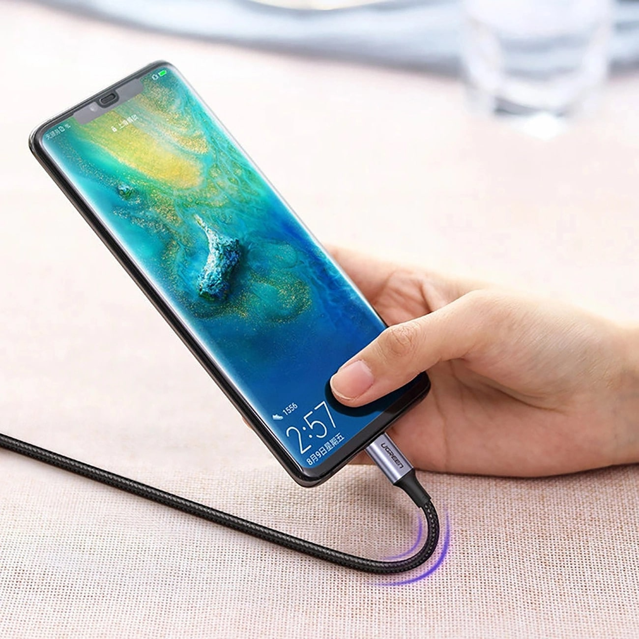 Câble de Données et de Charge USB-C - USB-C UGREEN US316, 100W, 3m, Gris