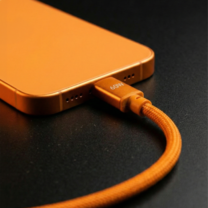 USB-C Daten- und Ladekabel - USB-C Forever Saffron, 60W, 1m, Orange