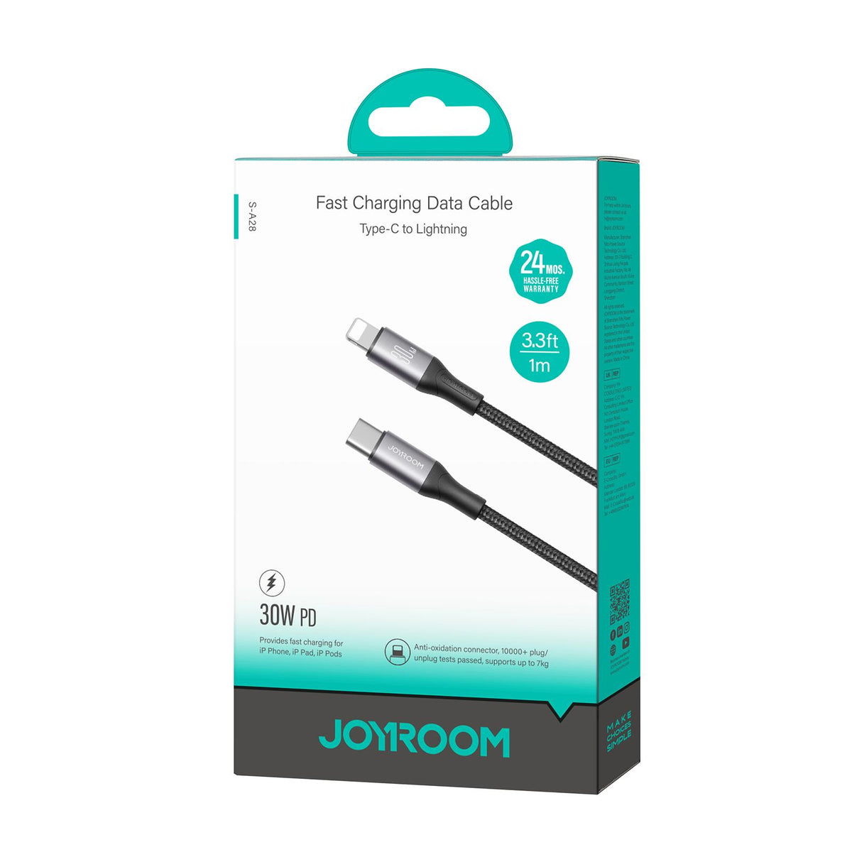 Cavo Dati e Ricarica USB-C - Lightning Joyroom S-A28 Flash, 30W, 1m, Nero