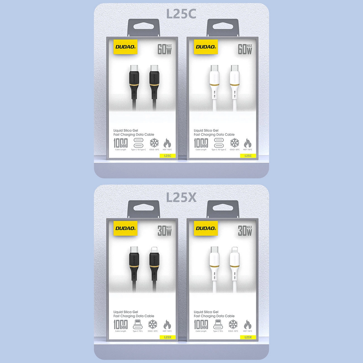 Cavo Dati e Ricarica USB-C - USB-C Dudao L25C, 30W, 1m, Bianco