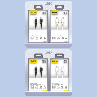 Cavo Dati e Ricarica USB-C - USB-C Dudao L25C, 30W, 1m, Bianco