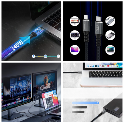 Cavo Dati e Ricarica USB-C - USB-C WZK WPS-UY42S, 240W, 2m, Nero