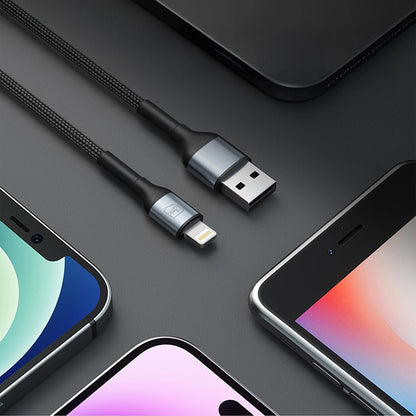 Câble de Données et de Charge USB-A - Lightning 3MK Hyper N, 12W, 1m, Noir