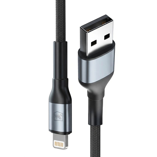 Câble de Données et de Charge USB-A - Lightning 3MK Hyper N, 12W, 1m, Noir