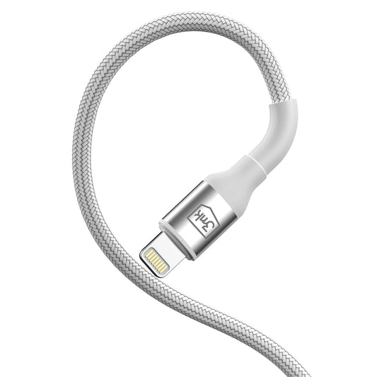 Câble de Données et de Charge USB-A - Lightning 3MK Hyper N, 12W, 2m, Blanc