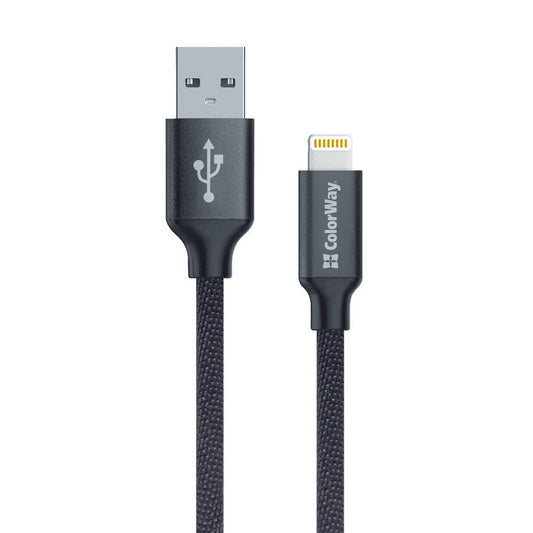 Cavo Dati e Ricarica USB-A - Lightning ColorWay CW-CBUL004, 18W, 1m, Nero