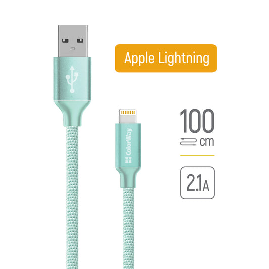 Cavo Dati e Ricarica USB-A - Lightning ColorWay CW-CBUL004, 18W, 1m, Verde