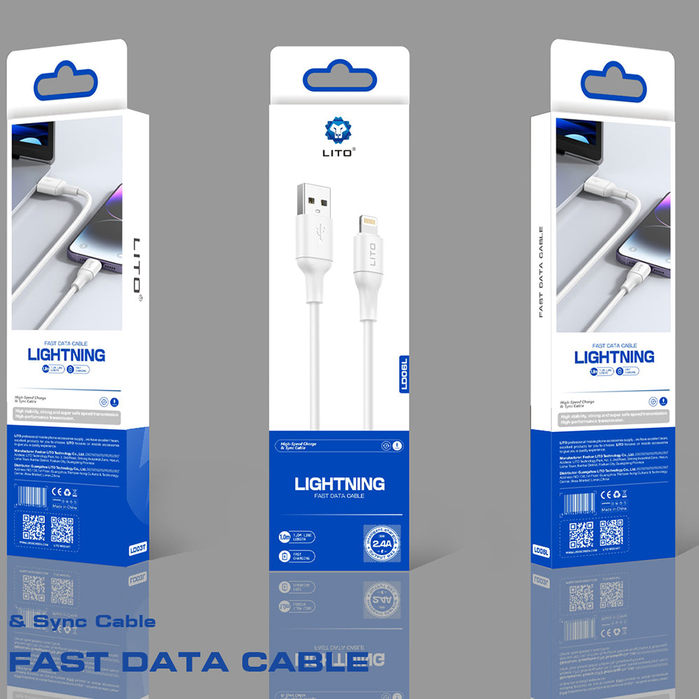 Cavo Dati e Ricarica USB-A - Lightning Lito LD06L, 18W, 1m, Bianco