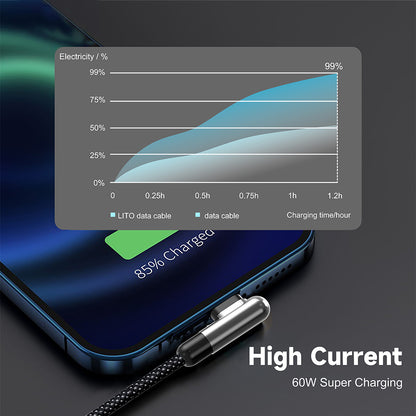 Daten- und Ladekabel USB-A - Lightning Lito LD13L, 18W, 1m, Schwarz