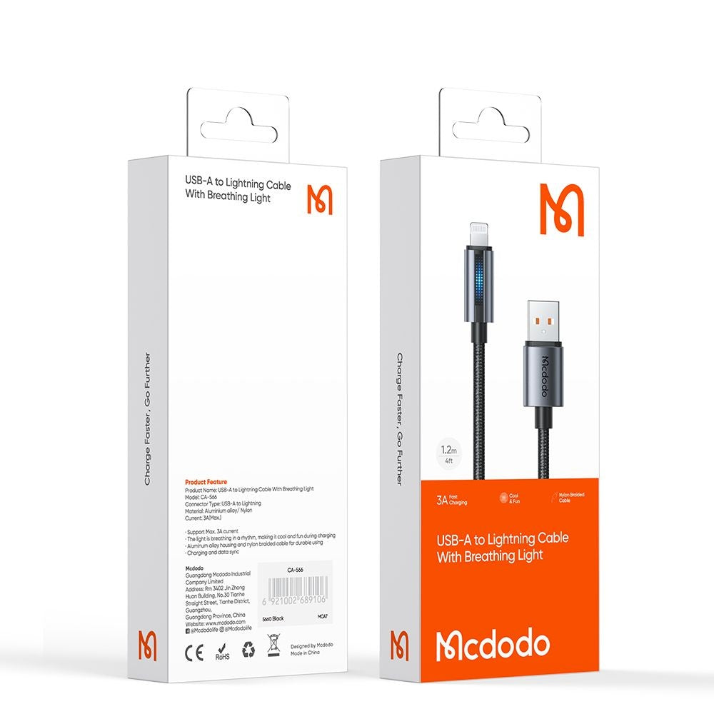 Cavo Dati e Ricarica USB-A - Lightning McDodo CA-5660, 18W, 1.2m, Nero