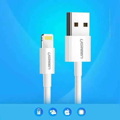 Daten- und Ladekabel USB-A - Lightning UGREEN US155 (20728), 18W, 1m, Weiß