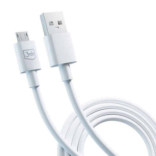 Câble de Données et de Charge USB-A - microUSB 3MK Hyper, 18W, 1.2m, Blanc