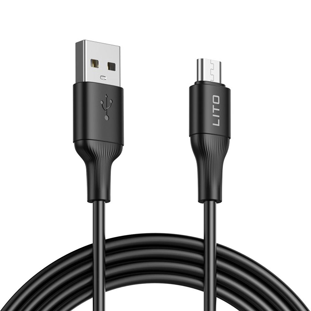 Câble de Données et de Charge USB-A - microUSB Lito LD06V, 18W, 1m, Noir