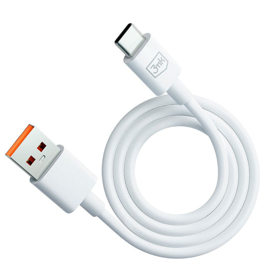Câble de Données et de Charge USB-A - USB-C 3MK Hyper, 60W, 1.2m, Blanc