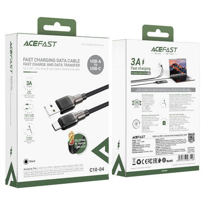 Câble de Données et de Charge USB-A - USB-C Acefast C10-04, 18W, 1.2m, Noir