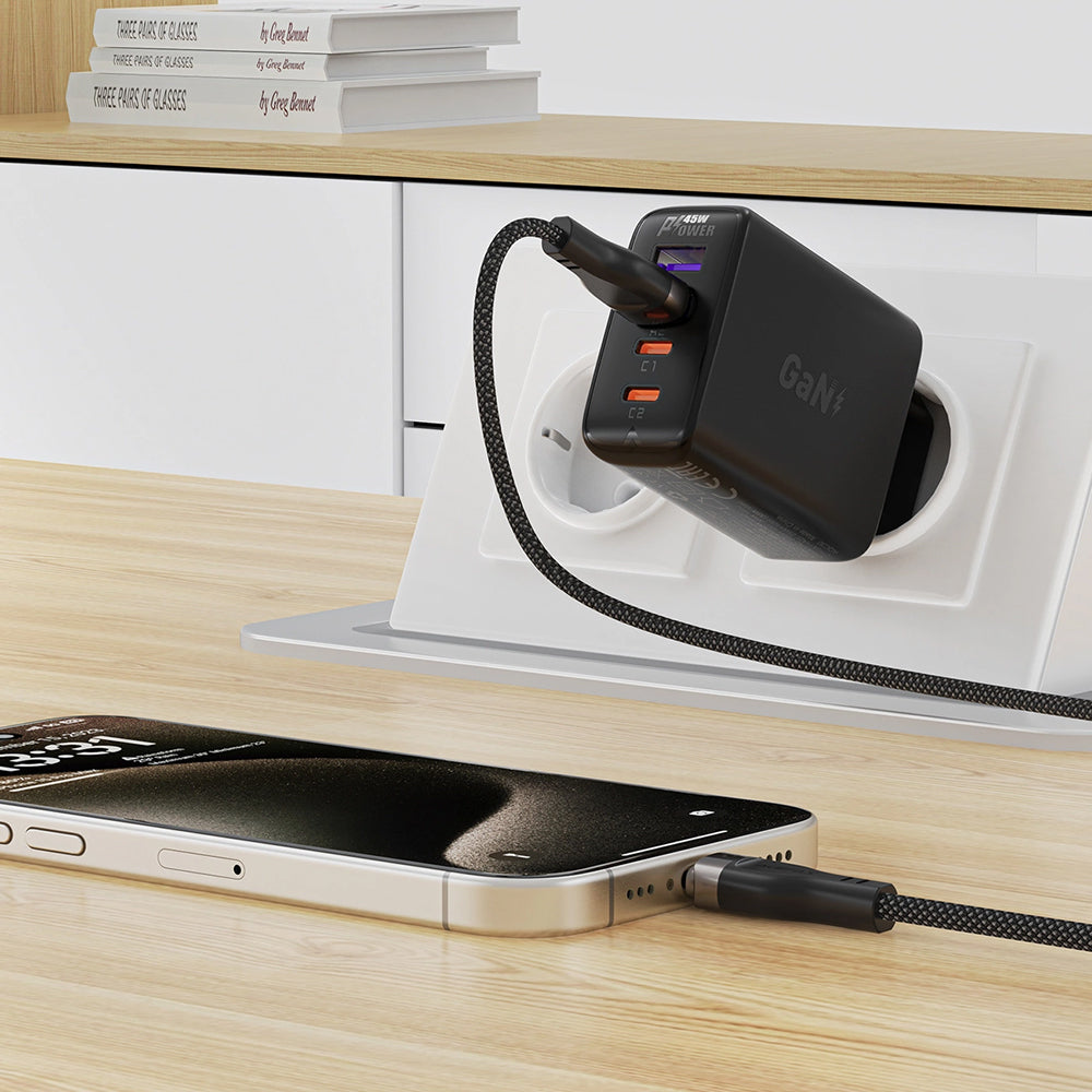 Câble de Données et de Charge USB-A - USB-C Acefast C11-04, 18W, 1.2m, Noir