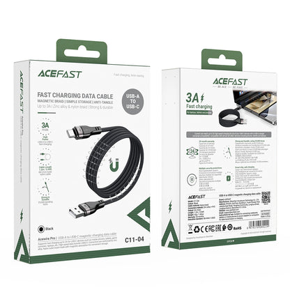 Câble de Données et de Charge USB-A - USB-C Acefast C11-04, 18W, 1.2m, Noir
