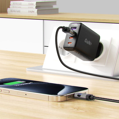 Daten- und Ladekabel USB-A - USB-C Acefast C15-04 Display, 66W, 1.2m, Schwarz