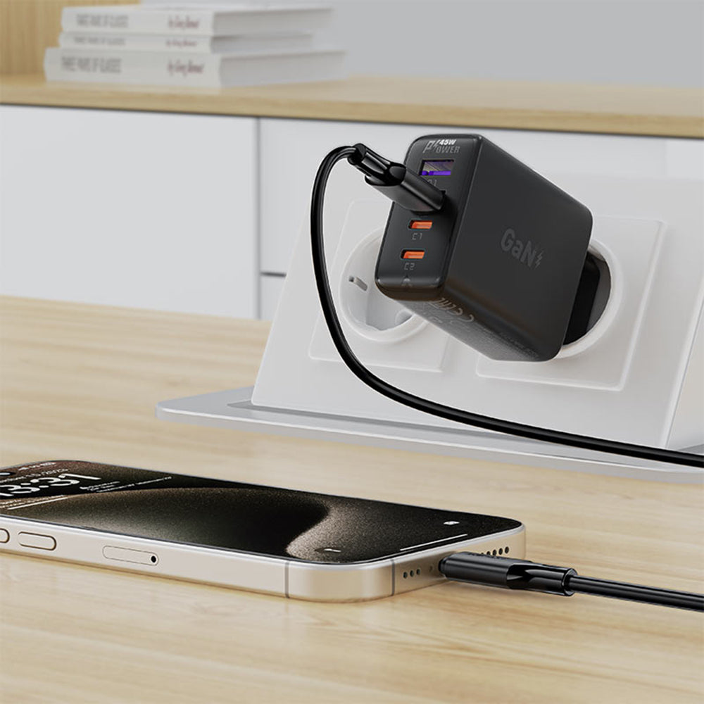 Câble de Données et de Charge USB-A - USB-C Acefast C17-04, 18W, 1.2m, Noir