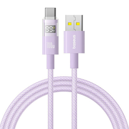 Câble de Données et de Charge USB-A - USB-C Baseus Display 2, 100W, 1m, Mauve P10382701511-00