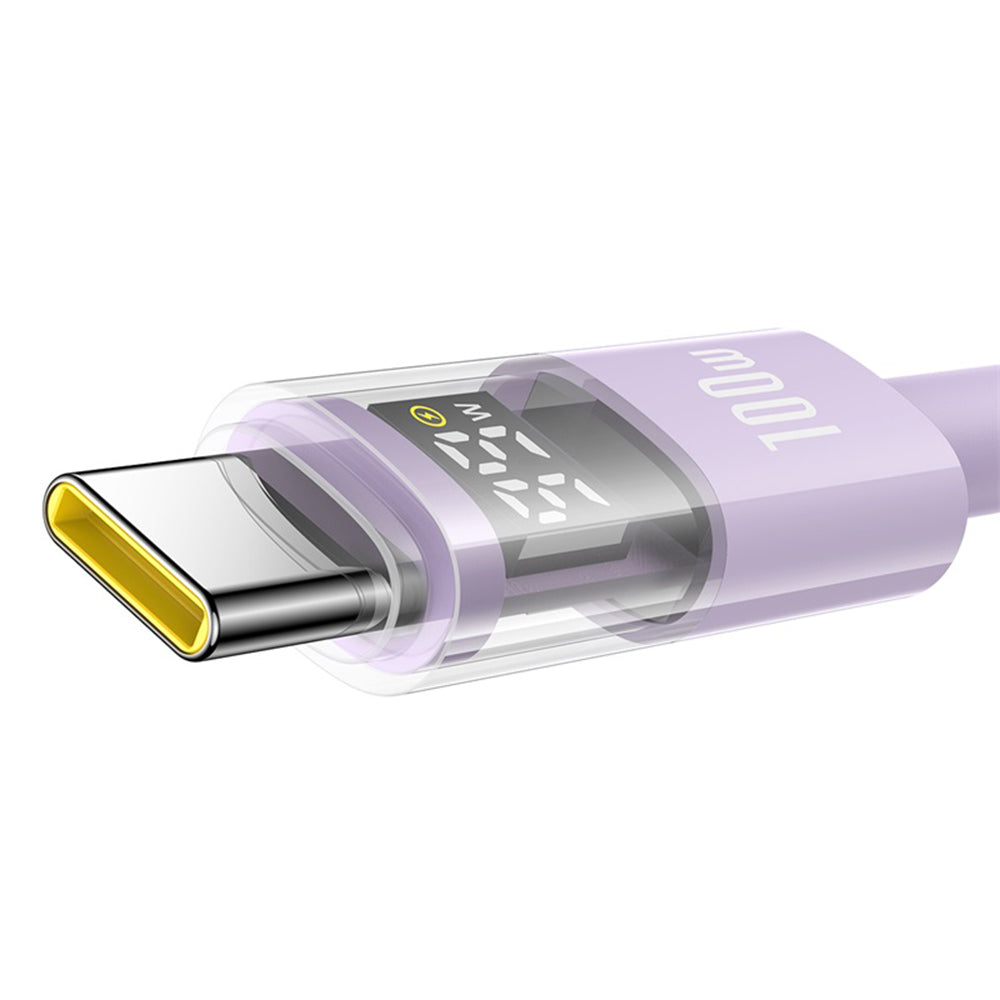 Câble de Données et de Charge USB-A - USB-C Baseus Display 2, 100W, 1m, Mauve P10382701511-00