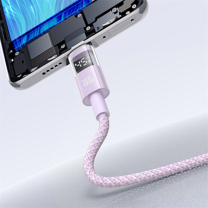 Câble de Données et de Charge USB-A - USB-C Baseus Display 2, 100W, 1m, Mauve P10382701511-00