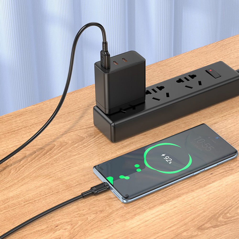 Daten- und Ladekabel USB-A - USB-C Borofone BX111 Feliz, 20W, 1m, Schwarz