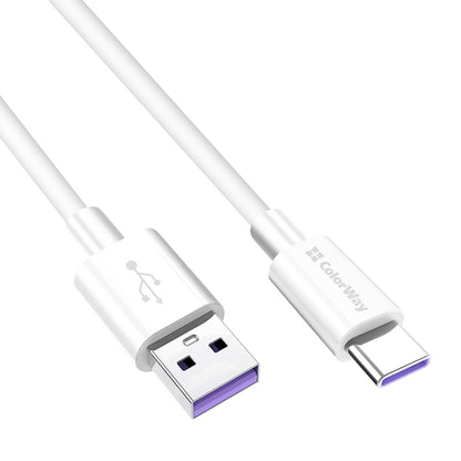 Câble de Données et de Charge USB-A - USB-C ColorWay CW-CBUC019, 18W, 1m, Blanc