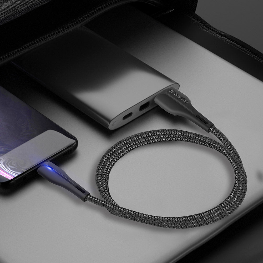 Câble de Données et de Charge USB-A - USB-C ColorWay CW-CBUC034, 18W, 1m, Noir