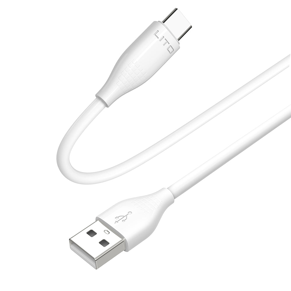 Câble de Données et de Charge USB-A - USB-C Lito LD03T, 18W, 1m, Blanc