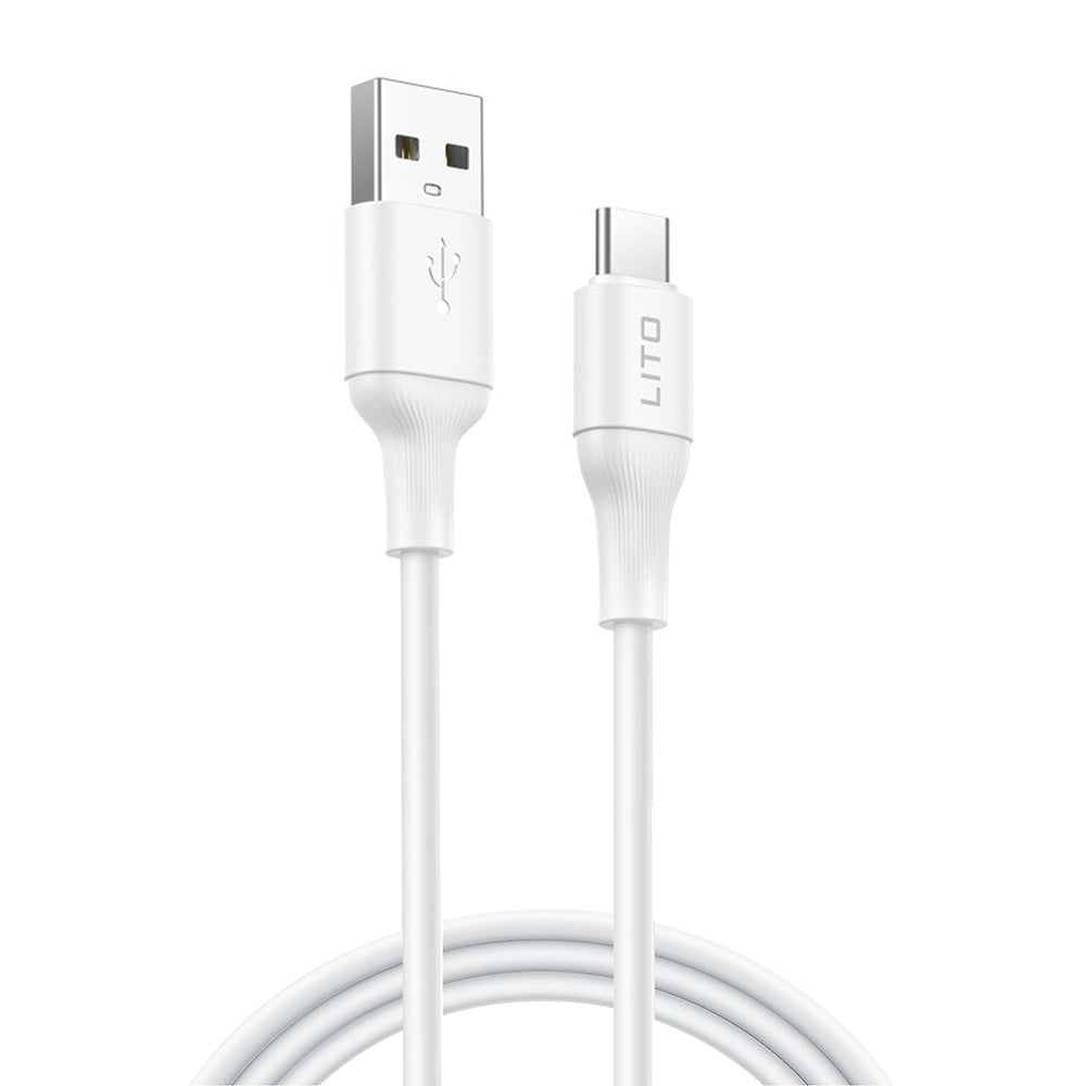 Câble de Données et de Charge USB-A - USB-C Lito LD06T, 18W, 1m, Blanc
