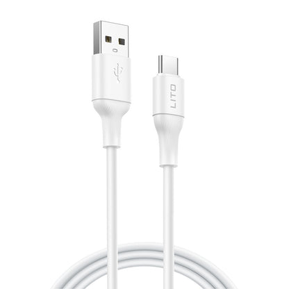 Câble de Données et de Charge USB-A - USB-C Lito LD06T, 18W, 1m, Blanc