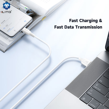 Câble de Données et de Charge USB-A - USB-C Lito LD06T, 18W, 1m, Blanc
