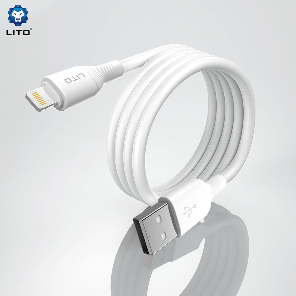 Câble de Données et de Charge USB-A - USB-C Lito LD06T, 18W, 1m, Blanc