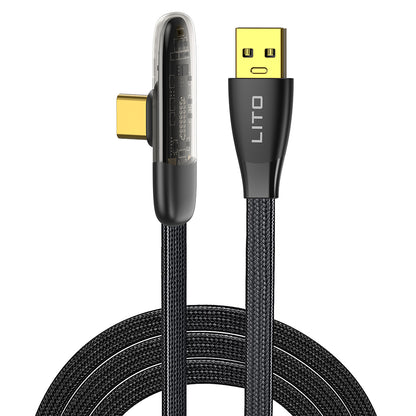 Câble de Données et de Charge USB-A - USB-C Lito LD11C, 18W, 1m, Noir