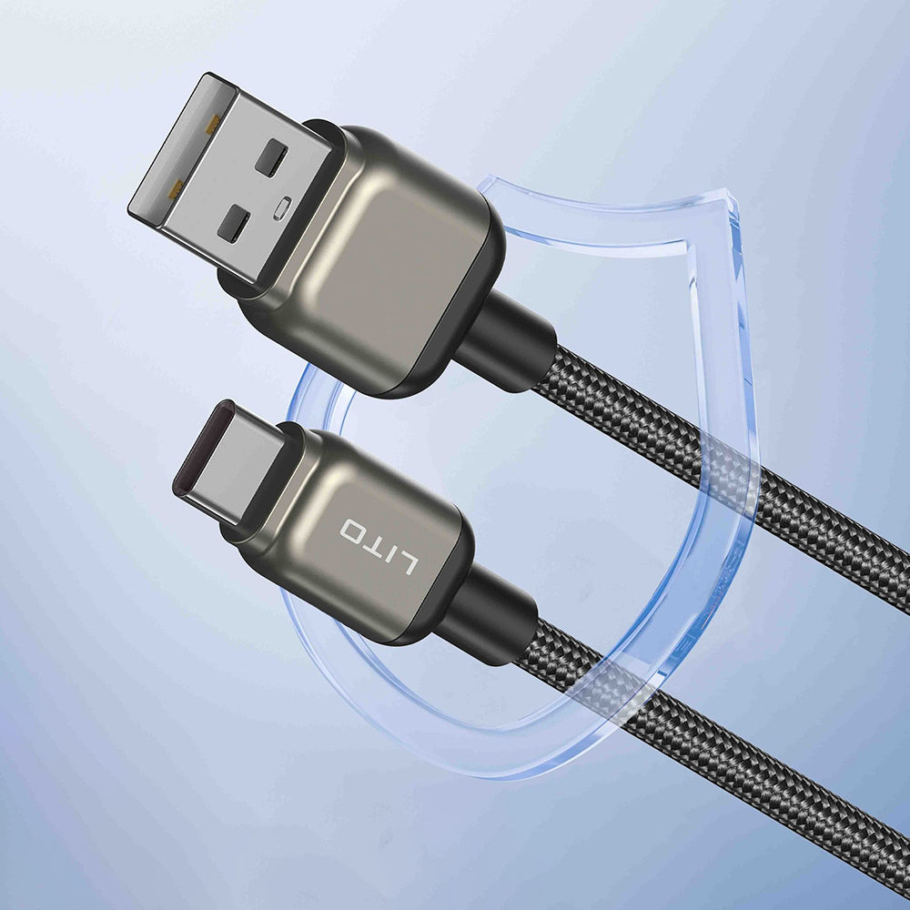 Daten- und Ladekabel USB-A - USB-C Lito LD17, 18W, 1m, Schwarz