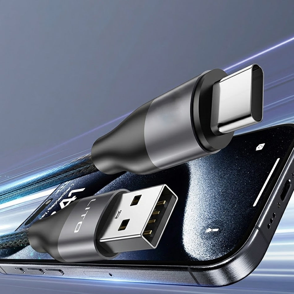 Daten- und Ladekabel USB-A - USB-C Lito LD23T, 18W, 1m, Grau