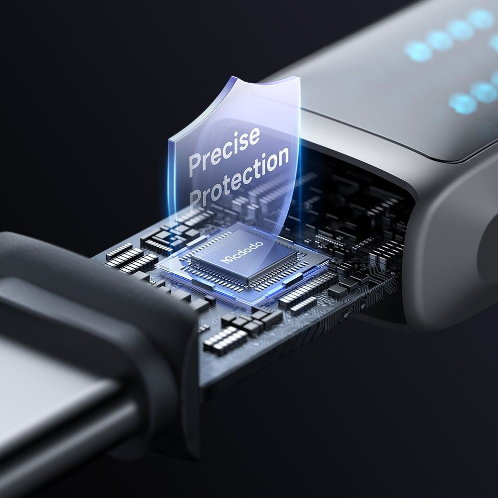 Câble de Données et de Charge USB-A - USB-C McDodo CA-2350 Display, 100W, 1.2m, Noir