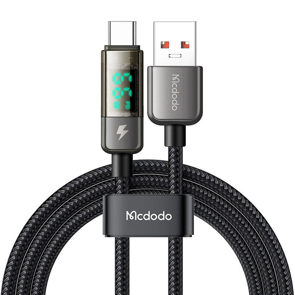 Cavo Dati e Ricarica USB-A - USB-C McDodo CA-3630 Display Auto Power Off, 66W, 1.2m, Nero