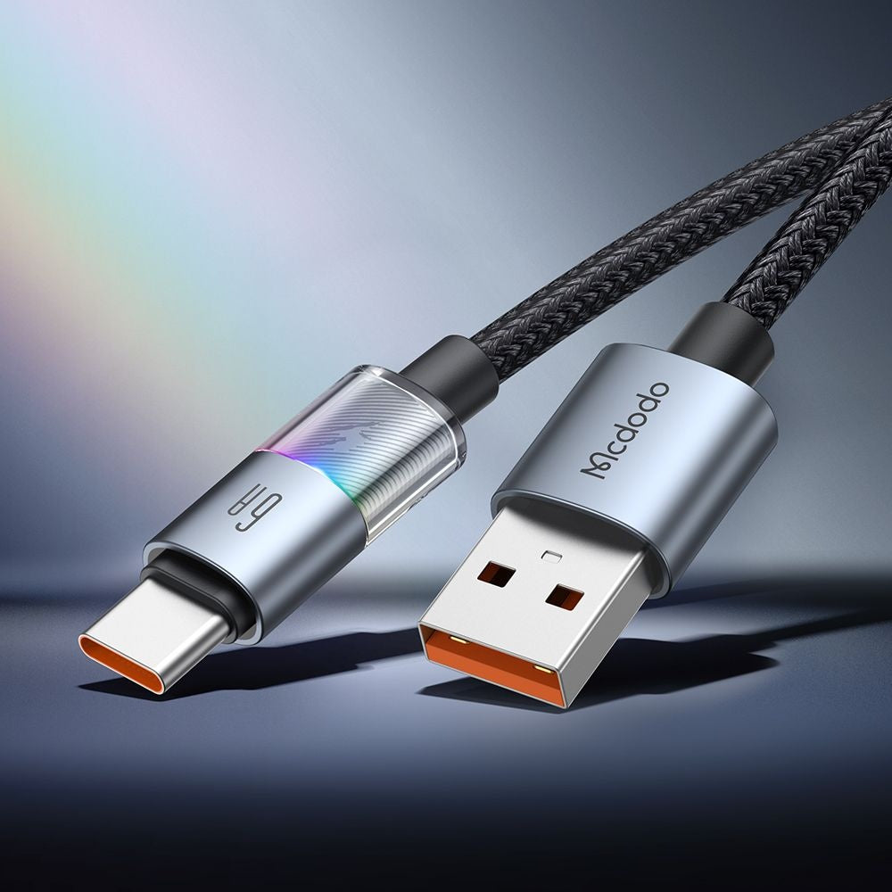 Daten- und Ladekabel USB-A - USB-C McDodo CA-8180 Colorful, 66W, 1.2m, Schwarz