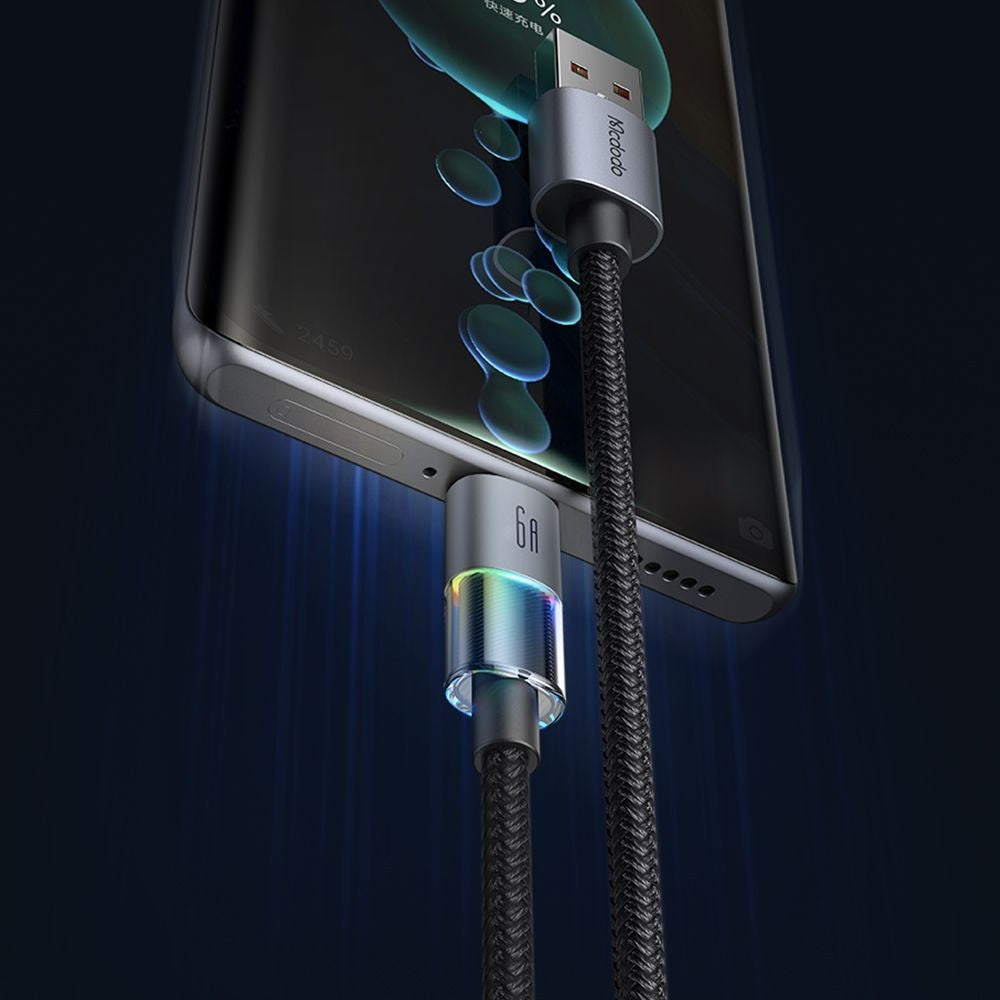 Daten- und Ladekabel USB-A - USB-C McDodo CA-8180 Colorful, 66W, 1.2m, Schwarz